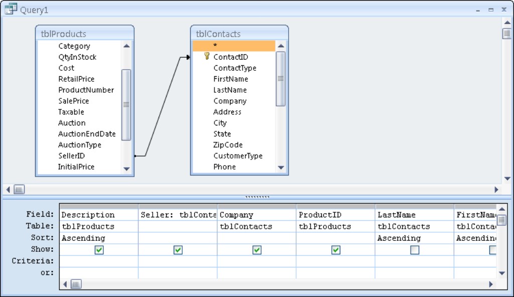 The query behind the Row Source property of cboQuickSearch